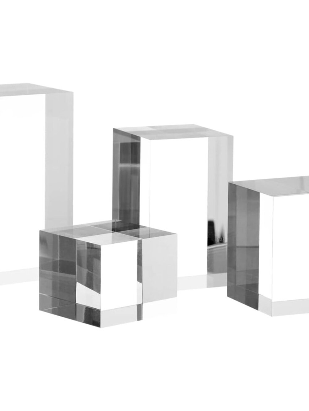 Polished Acrylic Cube Cylinder Round Photo Props, Transparent Cube